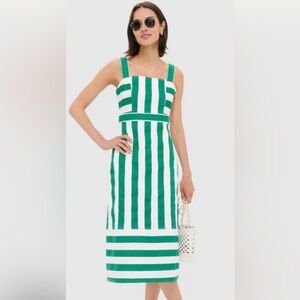 Tuckernuck NWT Green and White Hooper Denim Midi Dress. Size Small.